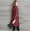 Cappotto da donna in vera pelle di pecora da donna Giacca genuina di media lunghezza Moda coreana Trench Cappotti sottili Chaquetas