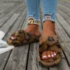 Slippers Winter Indoor Home Fur Slippers House Full Furry Soft Fluffy Plush Flats Heel Non Slip Luxury Designer Shoes Casual Ladies T230926