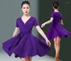 Stage Wear Latin Dance Performance Clothing Female Adult Dress Sexy Practice Suit Professional Summer Short Sleeve