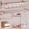 Toalhas Racks Banho Robe Ganchos 40cm Rose Gold Polonês Alumínio Chuveiro Roupas Titular Organizador de Parede Gancho Gancho Acessórios de Hardware 230926