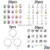 Acrylique en plastique Lucite bricolage bracelet faisant des kits perles d'espacement pendentif en métal charmes accessoires pour bracelets bijoux enfants cadeau fille Dhtu0