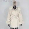 Misto lana da donna FURBELIEVE 2020 Cappotto in vera pelliccia Giacca invernale da donna 100% naturale Collo in pelliccia di volpe Polsini Cashmere Misto lana Capispalla oversize NuovoL230926