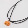 Choker Ins Wind Halloween Horror Demon Pumpkin Pendant Necklace Personalized Creative Chain Double Layer Clavicle Women's Cute