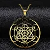 Pendentif Colliers 316 Acier inoxydable Metatron Cube Collier Étoile de David Chakra Yoga Méditation Hip-Hop Chaîne Homme Femme Bijoux 265J