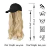 Wig Caps SHANGZI Long Wavy Synthetic Baseball Cap black white Hair Wigs Natural Removable wig hats Naturally Synthetic Hat Wig For Girl 230925