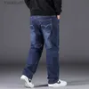 Men's Jeans Hommes grande taille noir jean 10XL surdimensionné taille haute pantalon ample mari grande taille pantalon en jean ample pantalon en jean bleu L230926