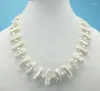 Choker Super! Biwa Pearls Necklace Natural Japanese White Freshwater the Most Classic Ladies Jewelry 19 "