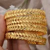 Bangle 4pclot Luksusowy projekt 24K Dubai Gold Color Bangles dla kobiet biżuteria afrykańskie bransoletki ornament ślubne prezenty ślubne 230925