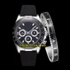 Gift Armband 116518 Black Dial Asian 2813 Automatic Mens Watch Black Bezel Sapphire Glass Steel Case Gummi Rem Ny Watche207m