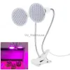 Luces de cultivo 400 LED Planta Flor Crecimiento Bombilla Lámpara Doble Cabeza Set Escritorio Clip Titular UE EE. UU. para plantas Vegetales Interior Invernadero hidropónico V27 YQ230926