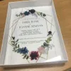 Venda de boa qualidade personalizar bela flor acrílico cartões de convite de casamento rendas fantasia impressão convites baratos 2907