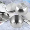 Bowls Korean Stainless Steel Rice With Cover Metal Rices Cereal Serving Bowl Anti-Scalding Child Small Cuisines