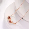 Collier de bijoux en or véritable 18 carats avec diamant blanc rubis naturel à la mode