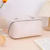 Bolsas de cosméticos para mujer, bolso a cuadros a la moda, colorido, gran capacidad, bolsa de lavado portátil de PU, caja de viaje para mujer