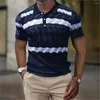 Polos pour hommes Polo Vintage 3D Stripe Print Vêtements de haute qualité Chemise ample surdimensionnée Tops T-shirts doux Été Casual Manches courtes