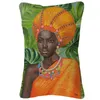 Oreiller noir femme fille beauté Portrait peinture couvre 45X45 cm 30X50 cm oreillers décoratifs pour canapé de chambre