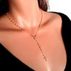 4mm Vierge Marie St Benoît Prières Catholiques En Acier Inoxydable Femmes Religieux Long Chapelet Collier Croix Pendentif Bijoux Cadeaux Chai314t