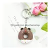 Anahtarlıklar Landards Cartoon Donut Keychain PVC Yumuşak Plastik Anahtar Zinciri Araba Çantaları için Kolye Sevgililer Günü Hediye Damla Teslimat Moda Dhqri