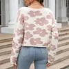 Kvinnors tröjor Autumn Winter Sweater Floral Sticked Women Pullovers Overdimensionerade mjuka kvinnliga jumper office lady mode toppar