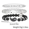 Bedelarmbanden Liefhebbers Paar Yin Yang Armband Set Voor Vrouw Mannen Magneet Hart Bijpassende Stenen Kralen Yoga Tai Chi Sieraden accessoires