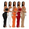 Kvinnors jumpsuits rompers ekoin ny hem slits elastisk bodycon jumpsuit 2022 kvinna sexiga hängslen ärmlös magisk blossing byxor romper yoga overalls l230926