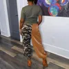 Spodnie damskie 2023 Spring Women Fashion Street Hip Hop Style Długie elastyczne kamuflaż z wysokim talią Casual Małe stopy