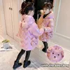 Down Coat 4-12 ans filles manteau mode longues doudounes pour filles hiver épais chaud Parkas Snowsuit mignon ours à capuche vêtements d'extérieur pour enfants 230926