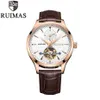 CWP Ruimas Mechanical Tourbillon Luxury Fashion Brand Leather Men Watches Mens Automatic Watch relogio masculino290b