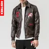 Herren Leder Faux HISTREX Stickerei Japanischer Kranich Motorradjacke Männer Chinesischer Kanji-Stil Goodness Jacken Schwarz Braune Mäntel HT09AX1 230925