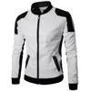 Casaco de pele masculino primavera casual motor emendado jaqueta de couro outono moda motociclista vintage quente