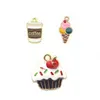 Charms 50 pezzi smalto gelato cupcake ciondolo gioielli fai da te orecchini pendenti collane che fanno tazza di caffè fascino accessori fatti a mano Dro Dh6To