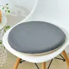 Oreiller rond à mémoire de forme en coton et lin, couleur unie, chaise de maison, bureau, tapis de tabouret doux sédentaire, chambre à coucher, baie vitrée, Tatami, coussins décoratifs