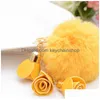 Key Rings Cute Pompom Car Keychain For Women Men Fur Ball Ring Holder Pendant Fashion Chain Charm Bag Jewelry Gift Drop Delivery Dhrs7