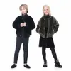 Cardigan AP Terciopelo Grueso Niños Bomber Chaquetas Invierno Cálido Niños y niñas Abrigo Niños Ropa acolchada Cremallera # 9002 230925