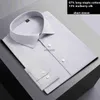 Men's Dress Shirts Naizaiga 87% long staped cotton 13% mulberry silk Non-ironing men's shirts men's shirts light gray texture pattern LH6 YQ230926