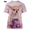 T-shirt da uomo 2023 Chihuahua 3D T-shirt con stampa Cute Animal Dog Stampa Uomo e donna Moda casual Girocollo Manica corta Top