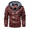 Mannen Bont Mannen Vintage Motorjas 2023 Bomber Fleece Lederen Jassen Dikke Jas Mannelijke Winter Warm Mode Pu Bovenkleding