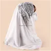 Hijab di alta qualità cattolico velo preghiera turbante scialle chiesa signore fiori pizzo sciarpa lunga donne musulmane sciarpe hijab copricapo goccia D Dhdtz