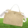 Weaven Square Tote Summer Novo bolsa de palha de alta qualidade Women039S Bolsa de designer Bolsa de viagens de praia Messenger5098182