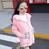 Down Coat Autumn Winter Girls Jacket Söt kaninbjörn Keep Warm Little Princess Plush Jacket Huven dragkedja tröja 3-12 år Kidkläder 230926