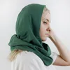 Schals 100 Baumwolle doppelseitig mit Kapuze Unisex Schal Hut Set Retro Männer Frauen Stirnband Cowl multifunktionale Wrap Infinity Kreis Schals 230925