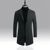 Herr ull Autumn and Winter Fashion Boutique Pure Color Casual Woolen Coat Jacket Men Streetwear Wild British Style Mens