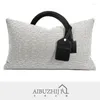 Travesseiro leve capa de luxo para sala de estar sólida cintura branca travesseiros sofá s decoração de casa 30x50cm