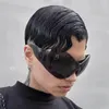 Lunettes de soleil Y2k Steampunk surdimensionnées pour femmes, tendances Punk, lunettes de soleil pour hommes des années 2000, lunettes de marque Cool de styliste