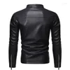 Jaqueta de couro falso masculina, jaqueta de couro sintético para motocicleta 5xl chaquetas hombre, roupa externa preta, casacos pu lederjacke herren