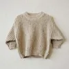 Barboteuses enfants hiver pull vêtements coton tricoté enfants Sweatersuit décontracté gros câble tricot bébé 230925
