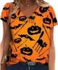 Camicia da donna di Halloween I Smell Children Sanderson Sister T-shirt Halloween Fall Pumpkin con scollo a V T-shirt a maniche corte