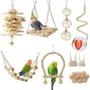 Other Bird Supplies 18 Pieces Toys Set Parrot Swing Chewing Toy Hanging Hammock Perch Ladder Bridge for Conure Finch Mynah Lovebird 230925