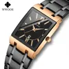 WWOOR Rose Gouden Horloge Vrouwen Vierkante Quartz Waterdichte Dames Horloges Topmerk Luxe Elegante Polshorloge Vrouwelijke Relogio Feminino 2279z