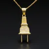 Новое поступление, ожерелье с подвеской в стиле хип-хоп, 18-каратное настоящее золото, цвет для мужчин и женщин, ювелирные изделия в стиле хип-хоп272R